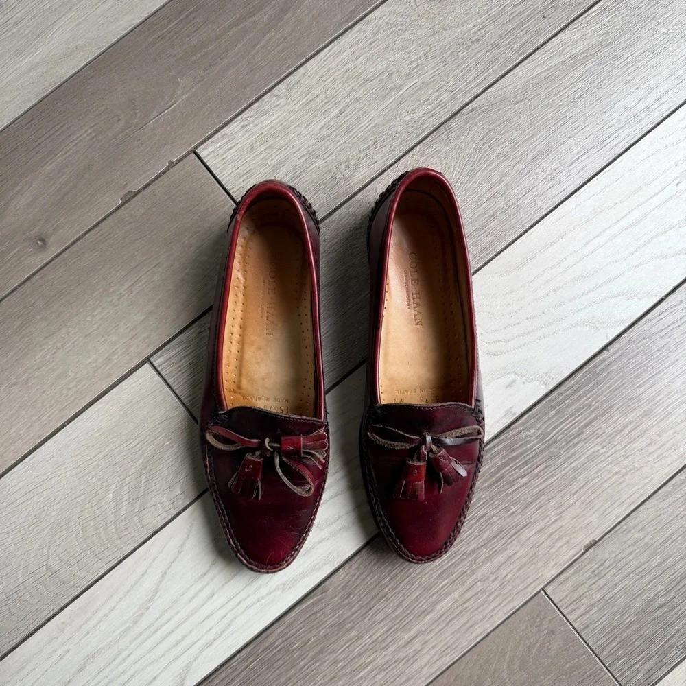 Cole Haan Pinch Tassel Loafers - Burgundy